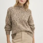 Answear Lab pulover femei, culoarea maro, cu turtleneck