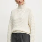 Answear Lab pulover femei, culoarea bej, light, cu turtleneck