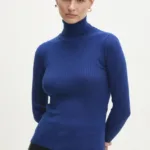 Answear Lab pulover femei, culoarea albastru marin, light, cu guler