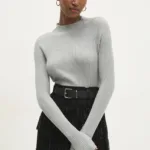 Answear Lab pulover femei, culoarea gri, light, cu turtleneck