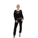 Bluza neagra cu broderie - Cati 3