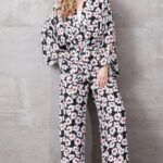 Compleu dama Negru cu Flori