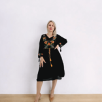 Rochie Dama cu Broderie Galbena - Melissa