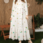 Rochie de dama lunga cu tesaturi brodate Bertha 2