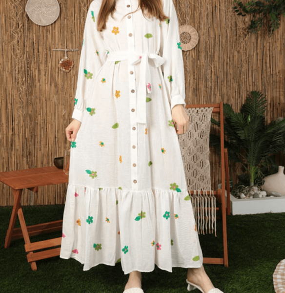 Rochie de dama lunga cu tesaturi brodate Bertha 2