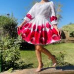 Rochie eleganta din barbie cu imprimeu floral Eleftheria