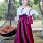 Rochie stilizata cu motive traditionale lunga Margareta 3
