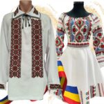Set Cuplu 602 Camasa Traditionala si Rochie Stilizata cu motive traditionale