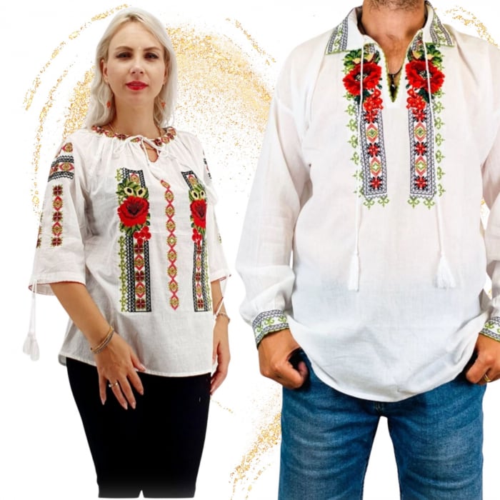 set-traditional-cuplu-582-camasi-traditionale-cu-broderie-copie-415551 Set Traditional Cuplu 591 Camasi traditionale cu broderie - imagine 1