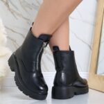 Ghete Dama Imblanite Negre din Piele Ecologica Venida - imagine 2