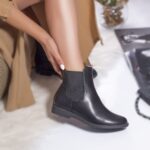 Ghete dama piele ecologica captusit sunniva negru - imagine 2