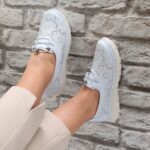 Pantofi dama casual Albastri din Piele Ecologica Asnes - imagine 2