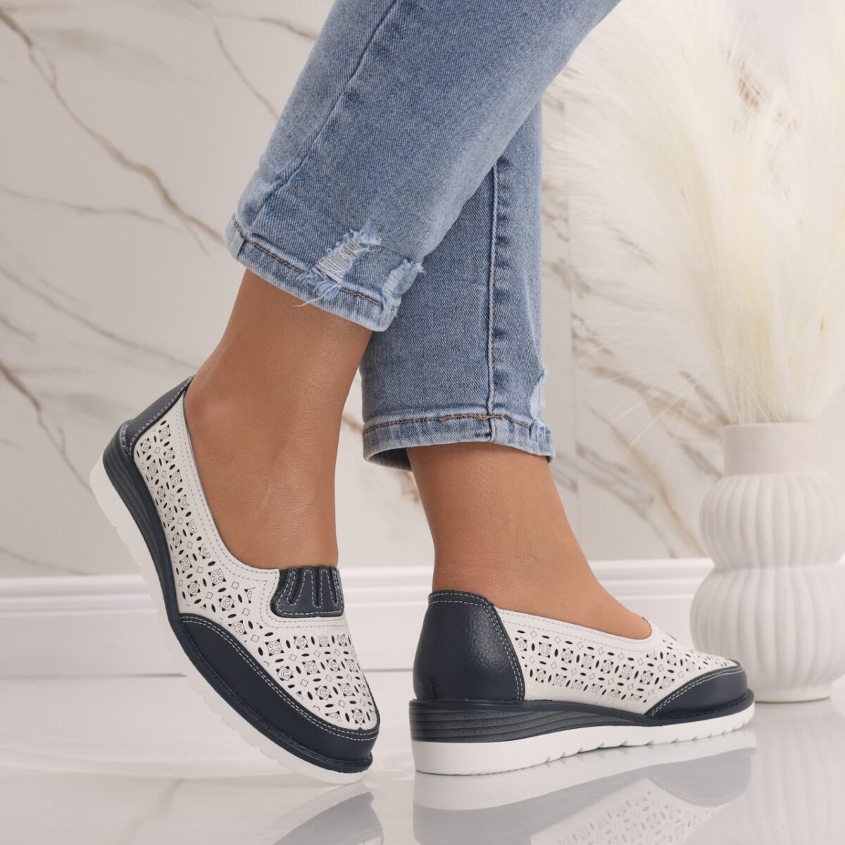 Pantofi dama casual Albi din Piele Naturala Zenova - imagine 2