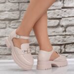 Pantofi dama Casual Bej din Piele Ecologica Aina - imagine 2