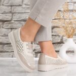 Pantofi dama casual Bej din Piele Ecologica Ascan - imagine 2