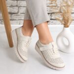 Pantofi dama casual Bej din Piele Ecologica Ranva