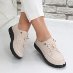 Pantofi dama casual Bej din Piele Ecologica Turina - imagine 2