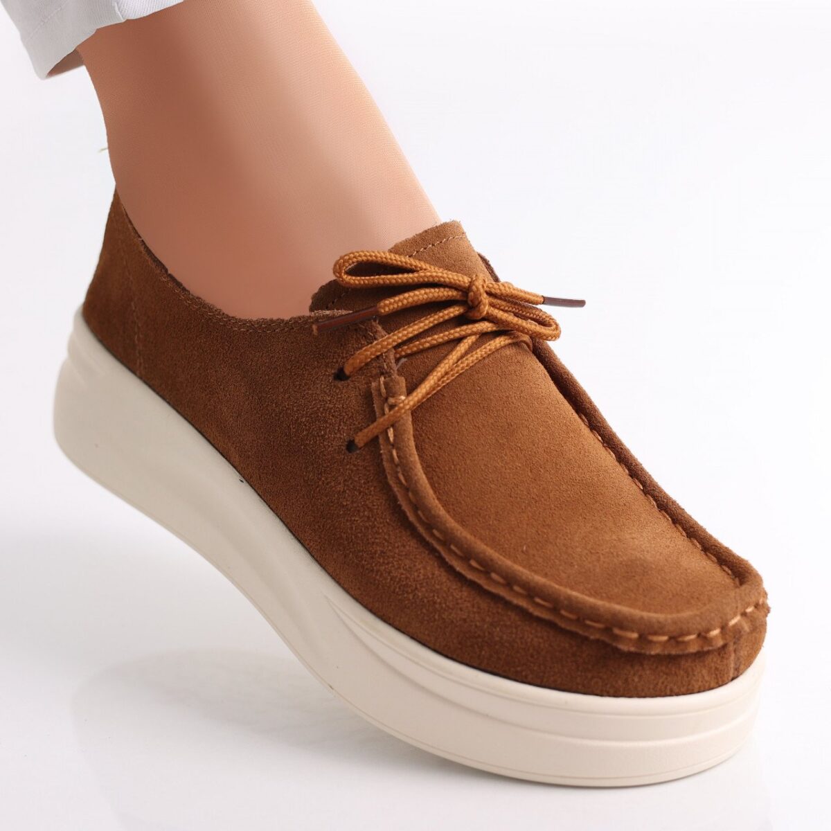 Pantofi dama casual Cmei din Piele Naturala Intoarsa Derina - imagine 2