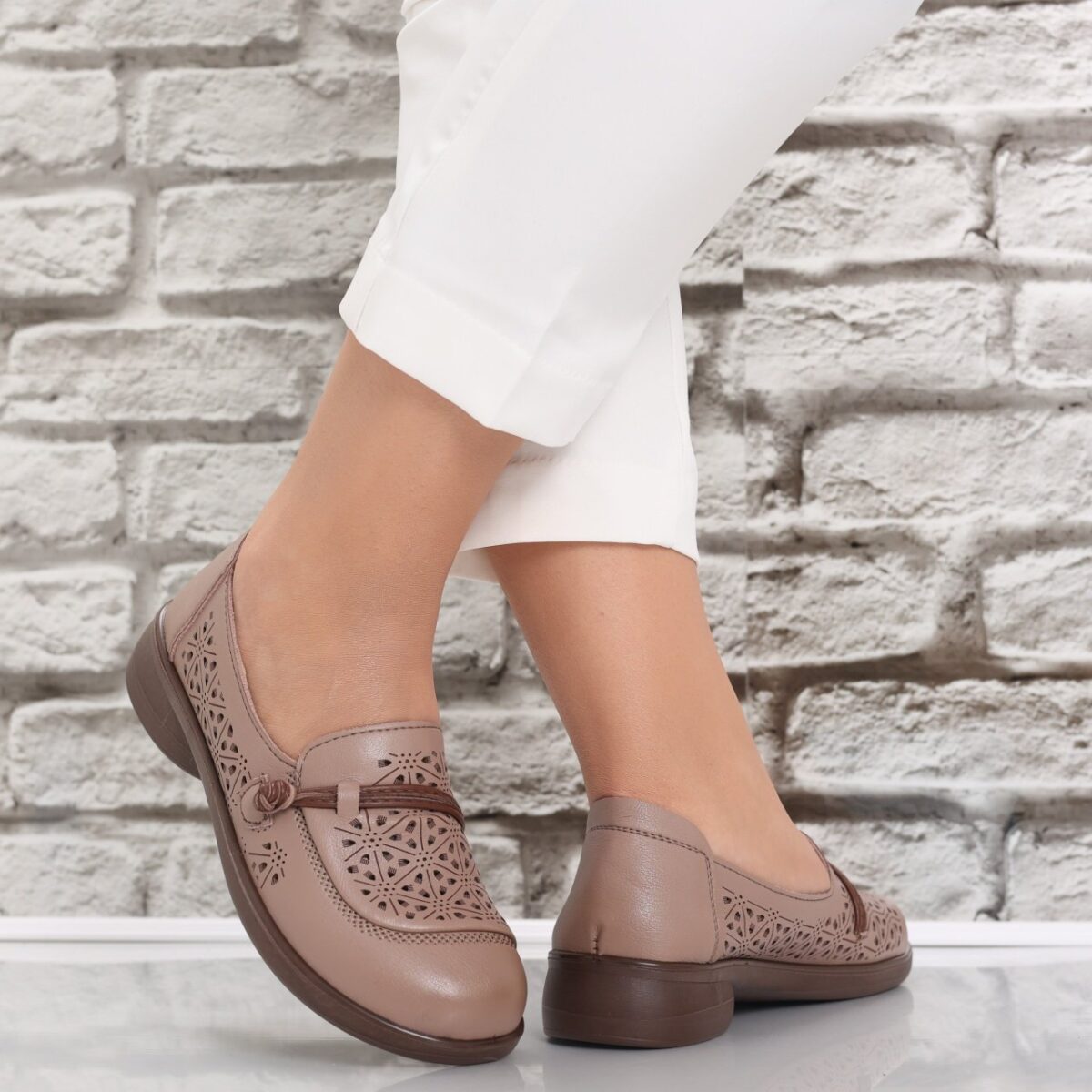Pantofi dama casual Kaki din Piele Ecologica Suhana - imagine 2