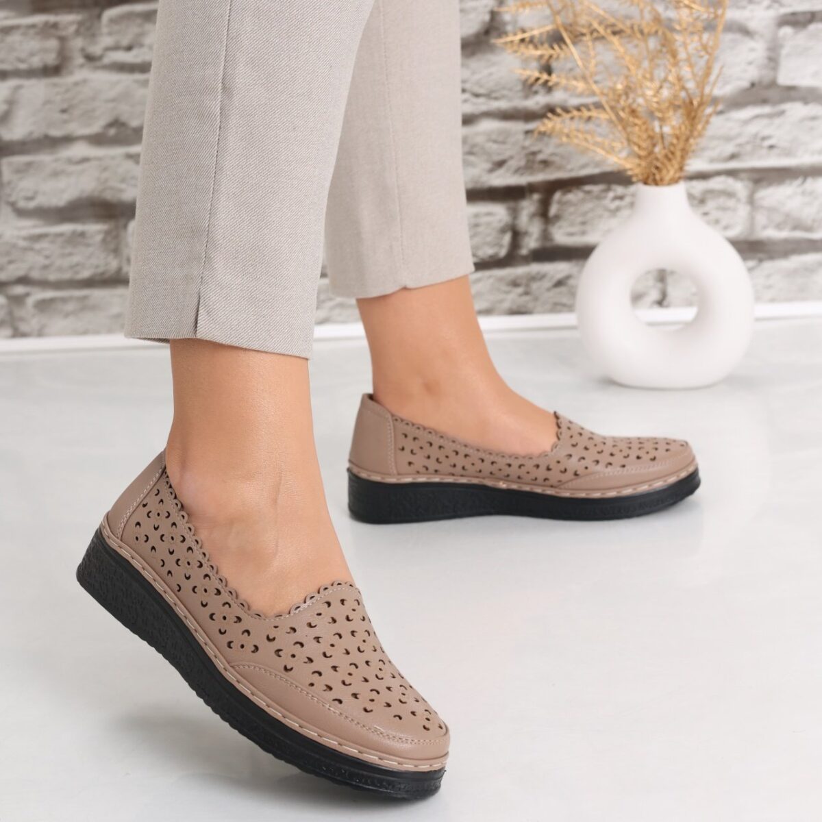 Pantofi dama casual Maro din Piele Ecologica Nasca - imagine 2