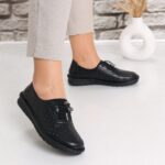 Pantofi dama casual Negri din Piele Ecologica Aseva - imagine 2