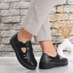 Pantofi dama casual Negri din Piele Ecologica Asreva - imagine 2