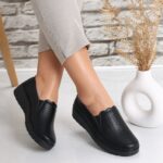 Pantofi dama casual Negri din Piele Ecologica Denova - imagine 2