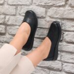 Pantofi dama casual Negri din Piele Ecologica Ilana - imagine 2