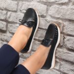 Pantofi dama casual Negri din Piele Naturala Alinca - imagine 2