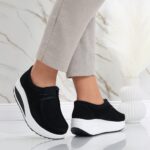 Pantofi dama casual Negri din Piele Naturala Intoarsa Oscara