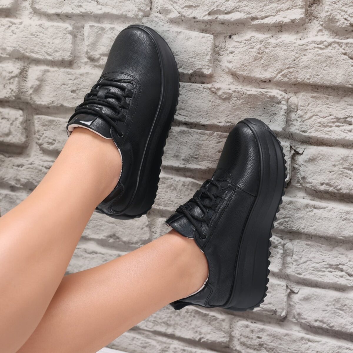Pantofi dama casual Negri din Piele Naturala Namia - imagine 2