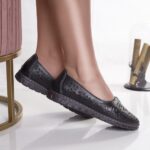 Pantofi dama casual negri din piele naturala opilo - imagine 2