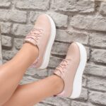 Pantofi dama casual Roz din Piele Naturala Namia - imagine 2