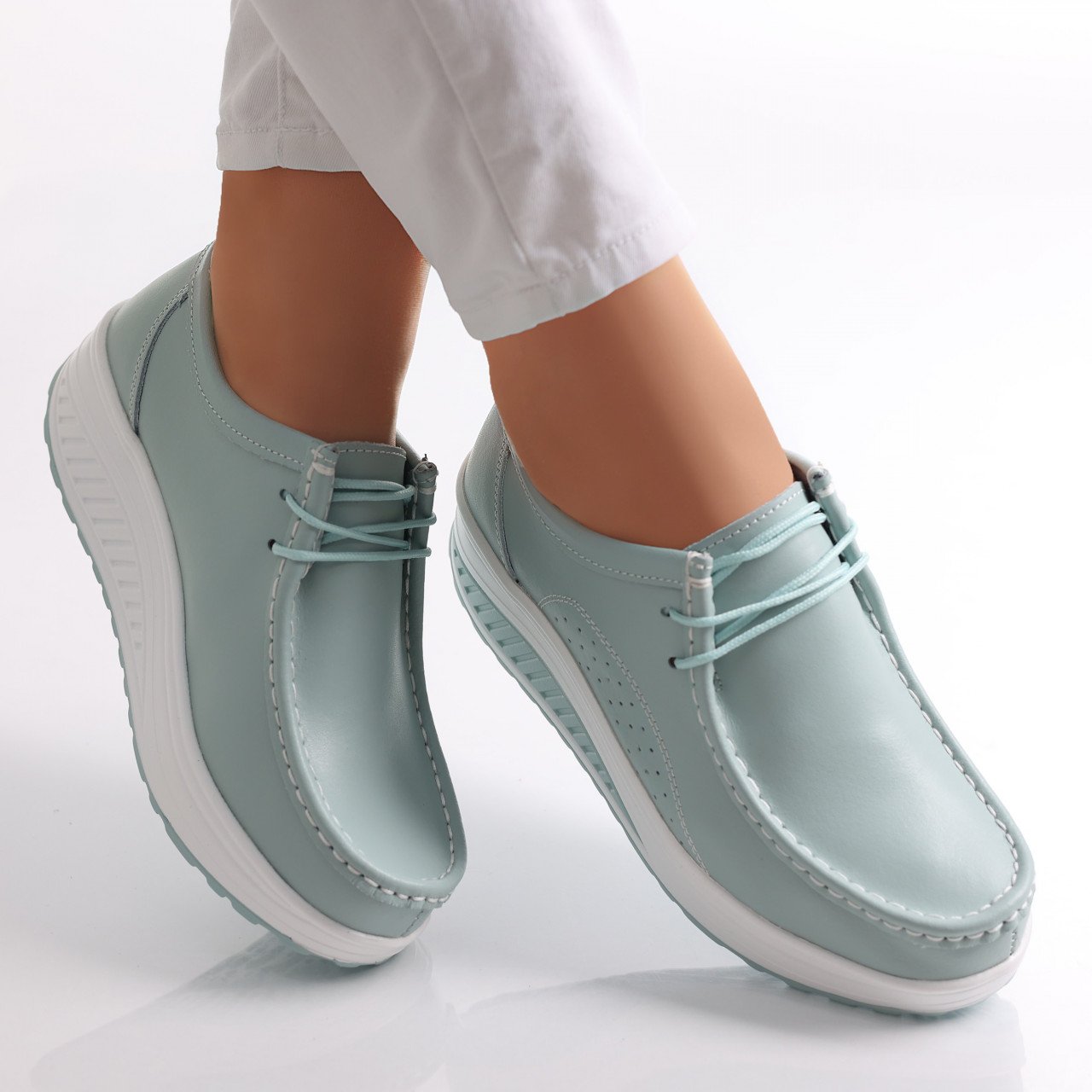 pantofi-dama-casual-verzi-din-piele-naturala-oscara18235 Pantofi dama casual Verzi din Piele Naturala Oscara - imagine 1