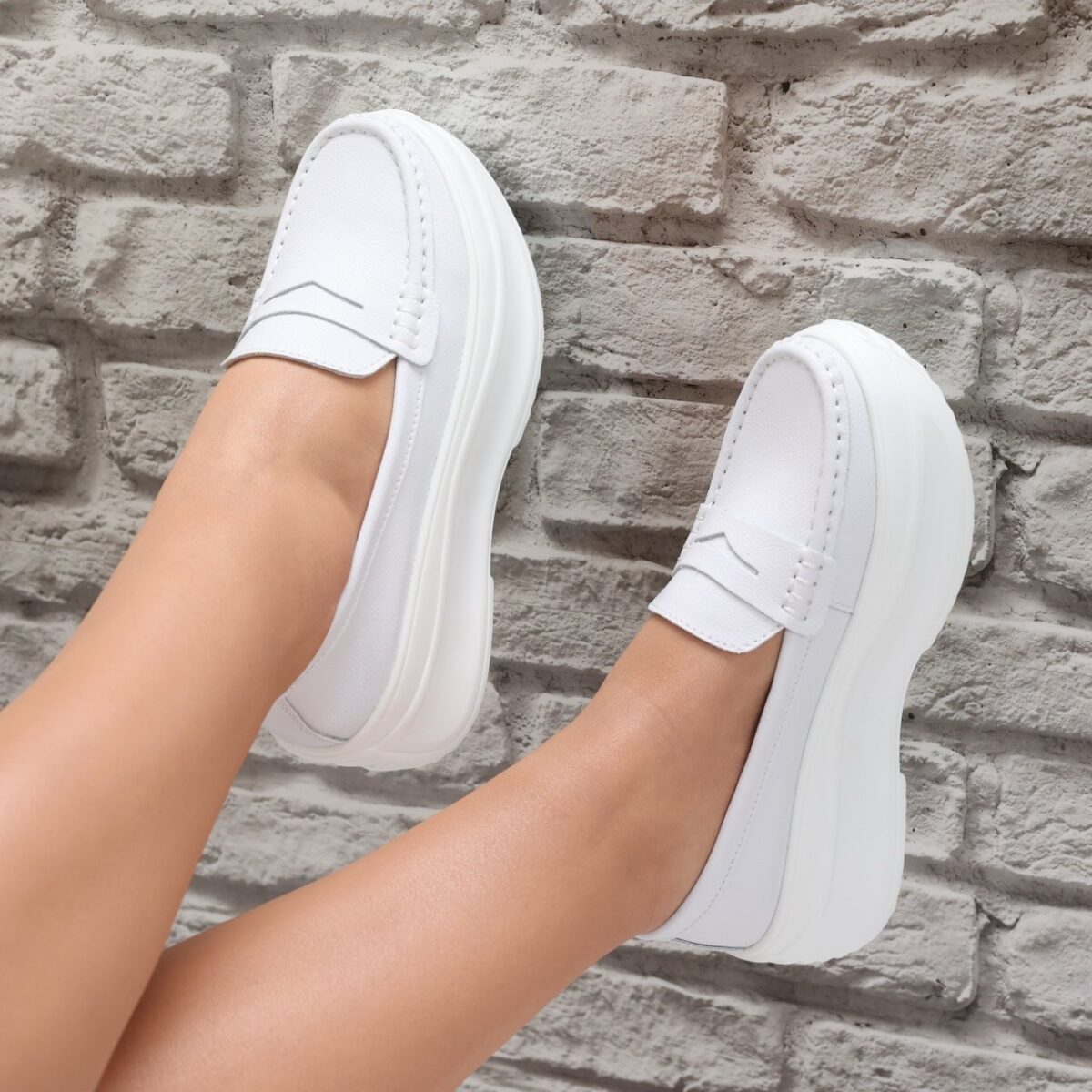 Pantofi dama cu platforma Albi din Piele Naturala Alunsa - imagine 2