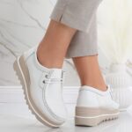 Pantofi dama cu platforma Albi din Piele Naturala Jasya