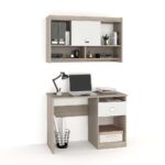 Ansamblu MODUS 1, birou, dulap suspendat, Oak, Alb