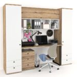 Ansamblu birou STUDIO 7, Stejar, Alb