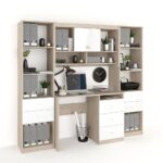 Ansamblu birou MODUS 4, Oak,  Alb Gloss