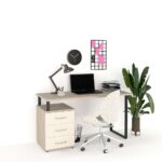 Birou STUDIO 2, cu Casetiera 3 sertare, Oak, Vizon