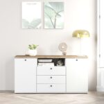 Comoda TV PRIMAVERA, 150x42, H76, 2U3S, Alb, Stejar