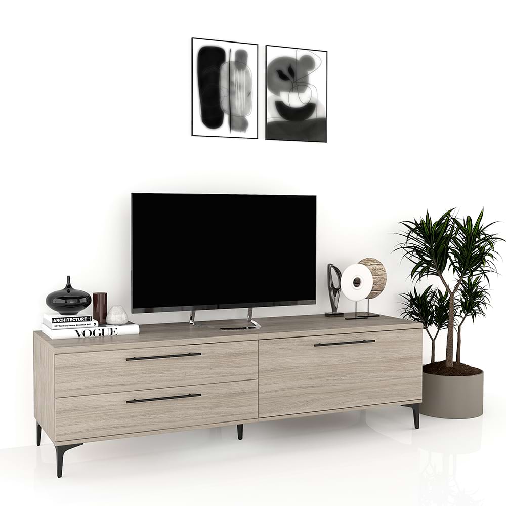Comoda-TV-CUBO-B180-Oak Comoda TV CUBO 180, 1U2S, Italian, Oak - imagine 1