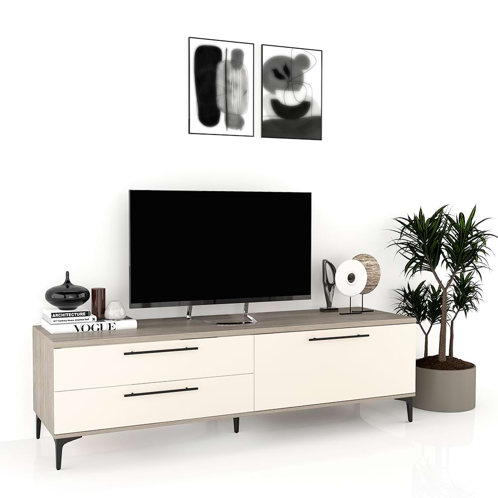 Comoda-TV-CUBO-B180-italian-Oak-Vizon Comoda TV CUBO 180, 1U2S, Italian, Oak, Vizon - imagine 1