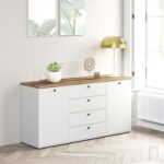Comoda TV PRIMAVERA, 150x42, H76, 2U4S, Alb, Stejar
