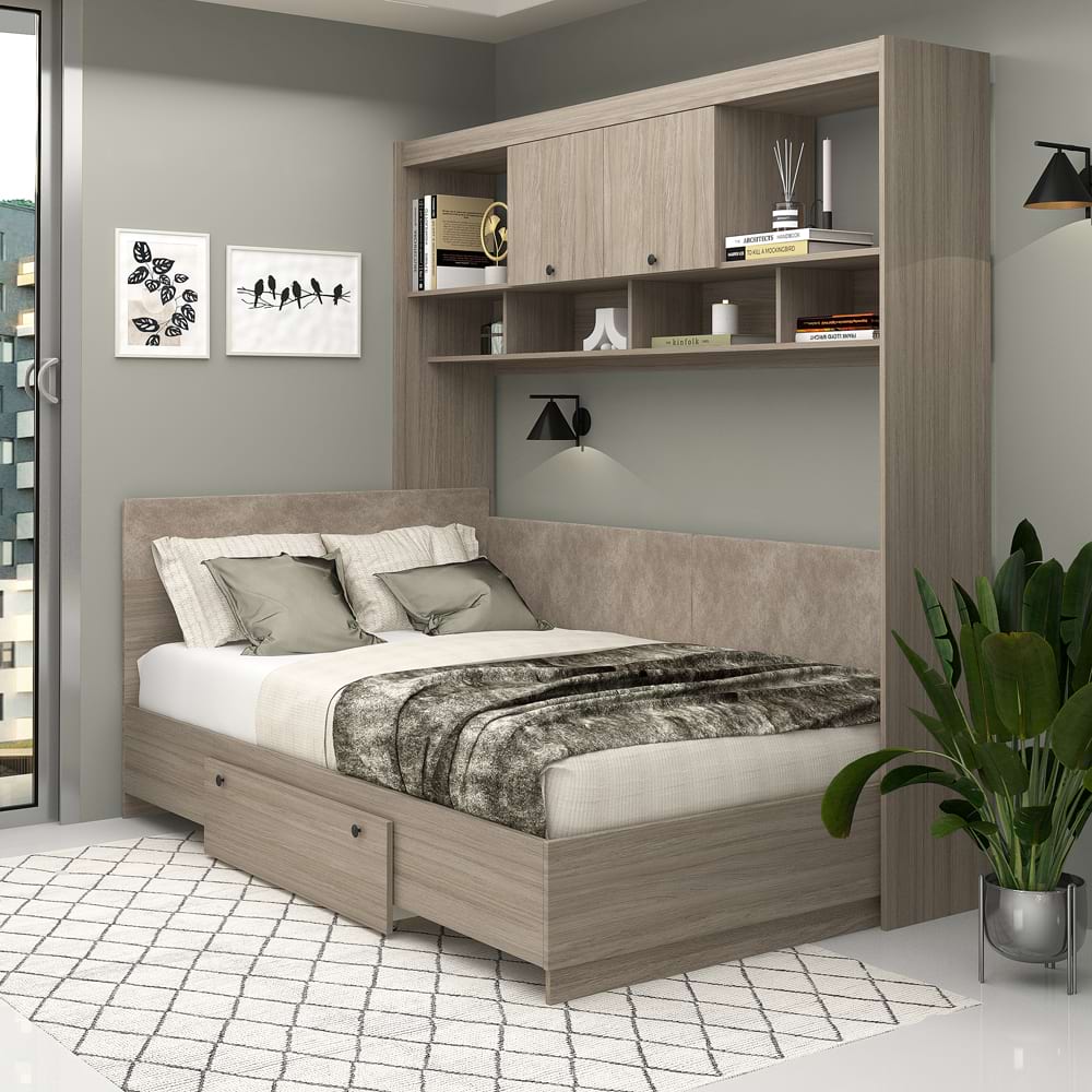 Dormitor-Ambro-6-pat-de-colt-Oak-mic Oferta Dormitor colt AMBRO 6, Oak cu saltea inclusa - imagine 1