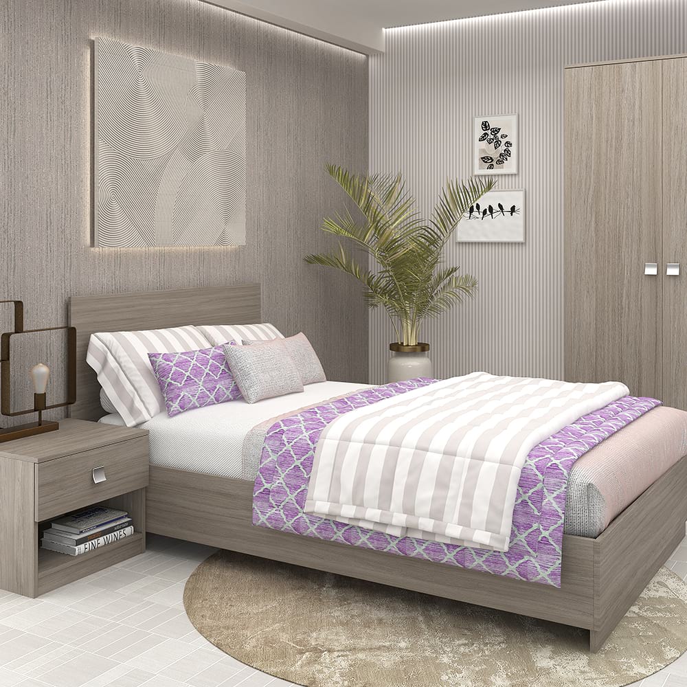 Dormitor-LINEA-1-Oak-m Dormitor complet cu saltea LINEA 1, 140x200, Oak - imagine 1