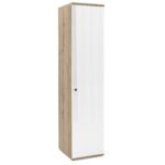 Dulap haine PRIMAVERA 45, H200, 1U, bara umerase, Stejar, Alb Gloss