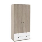 Dulap haine PRIMAVERA 90, H180, 2U2S, bara umerase, Oak, Alb