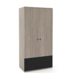 Dulap haine PRIMAVERA 90, H180, 2U2S, polite, Oak, Antracit