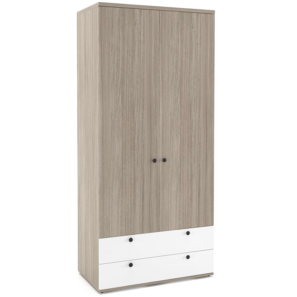Dulap-Primavera-90-H200-2U2S-BH-polite-Oak-Alb_yfs7-b7 Dulap haine PRIMAVERA 90, H200, 2U2S, polite, Oak, Alb - imagine 1